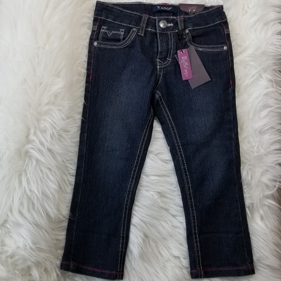 NWT Yaso Cuffed Cropped Sparkle Jeans, size 6 - Picture 2 of 4
